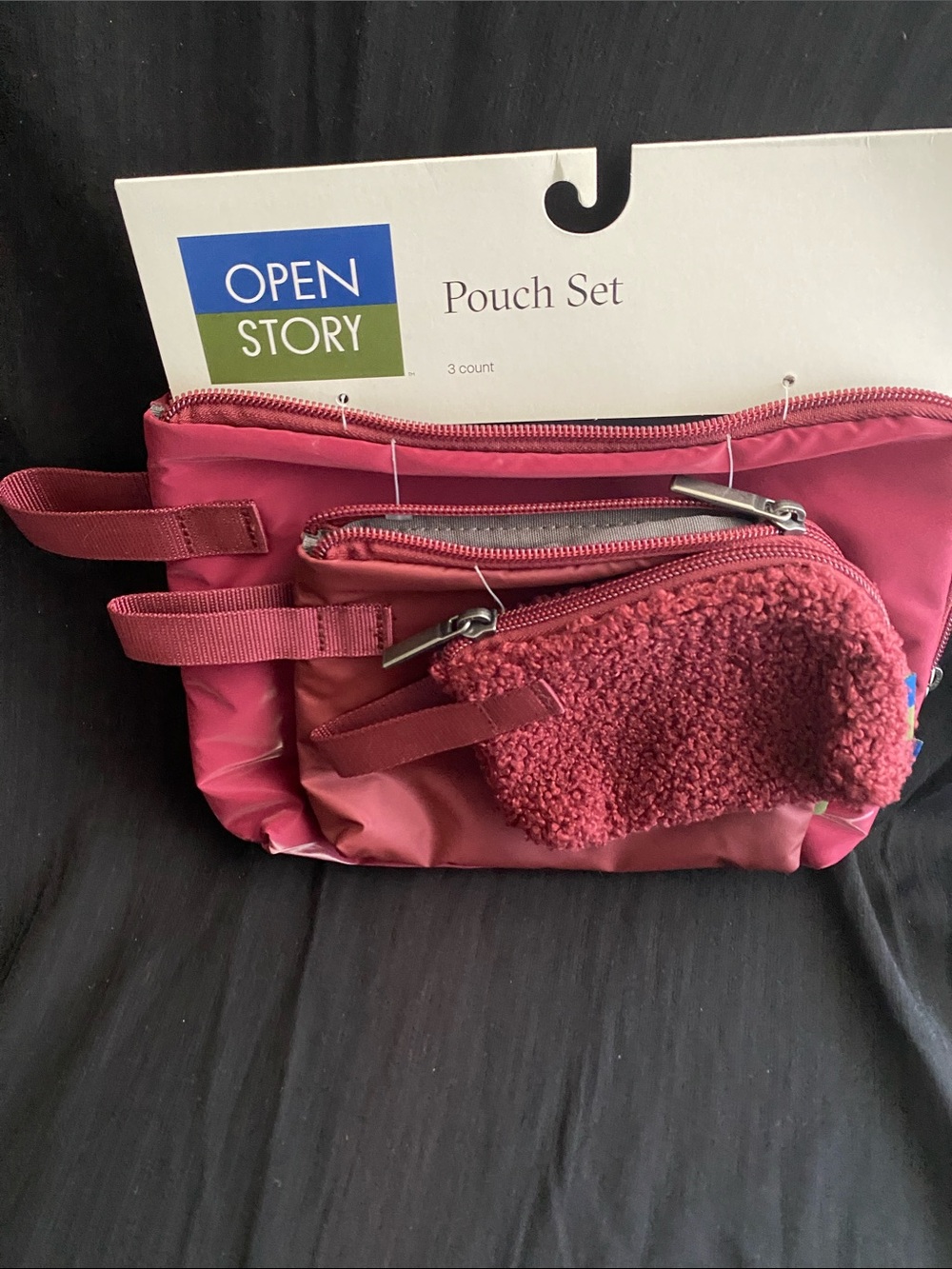 Women's Red Pouch Set - 3 Piece